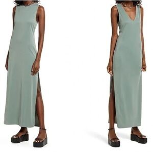 Open Edit V Neck Maci Dress